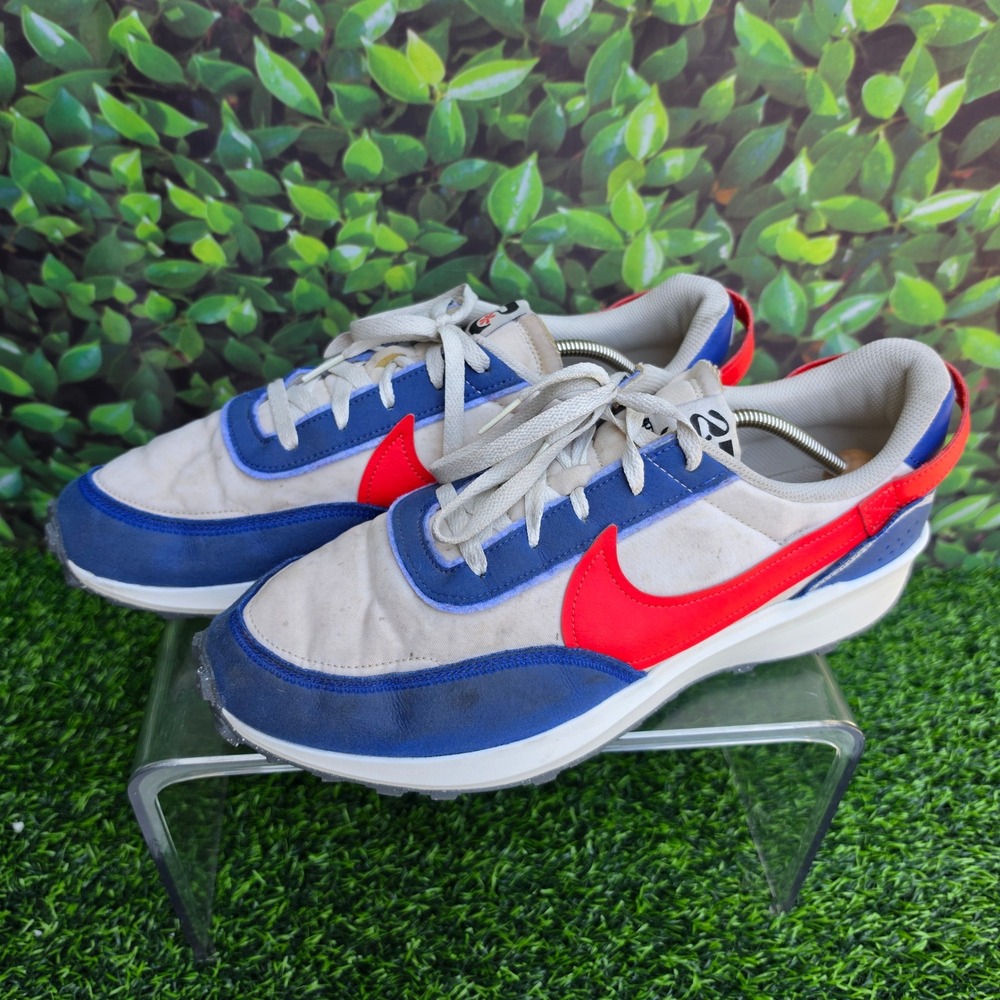Nike Waffle Debut Mens Blue Red Sail Sneakers DV0527-001 Size 12